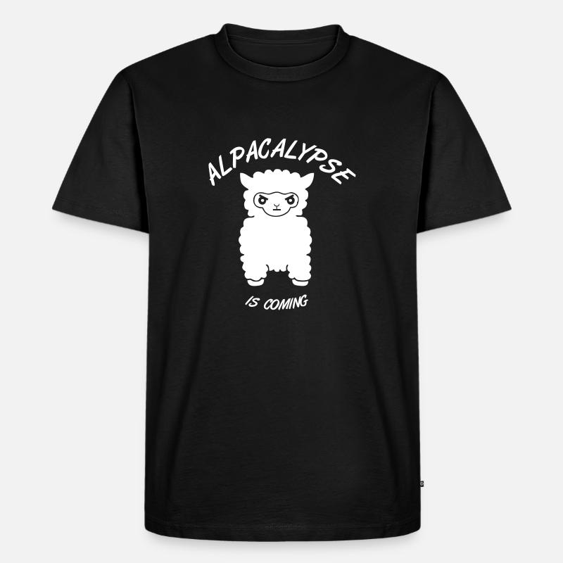 Alpacalypse is comming - Männer Premium Bio T-Shirt - Schwarz