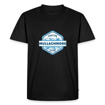 Irish Surfing Designs Mullaghmore Sligo - Men's Premium Organic T-Shirt - black - Front - Nico (187cm)