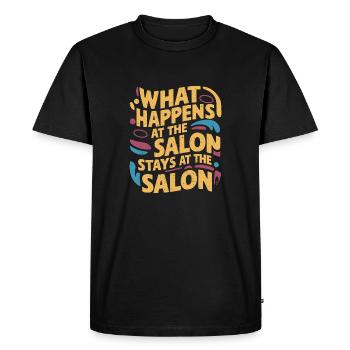 Les secrets du salon : restez dans le salon - T-shirt Premium bio Homme - noir - Devant - Nico (187cm)