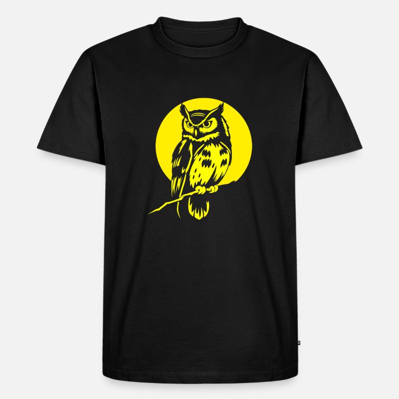 Die Eule - Männer Premium Bio T-Shirt - Schwarz