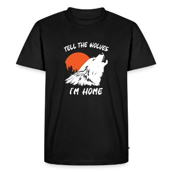 Dites aux loups que je suis chez moi - T-shirt Premium bio Homme - noir - Devant - Nico (187cm)
