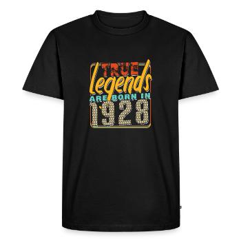 True legends are born in 1928 Vintage Birthday - Men's Premium Organic T-Shirt - black - Front - Nico (187cm)