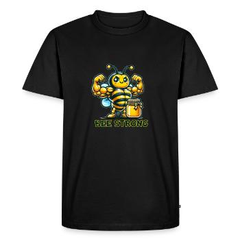 Abeille musclée - T-shirt Premium bio Homme - noir - Devant - Nico (187cm)