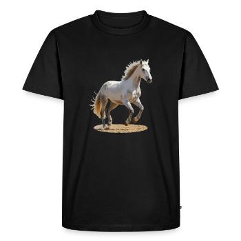 Cheval camarguais - T-shirt Premium bio Homme - noir - Devant - Nico (187cm)