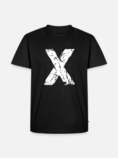 Buchstabe X Stencil Farbwechsel - Männer Premium Bio T-Shirt - Schwarz