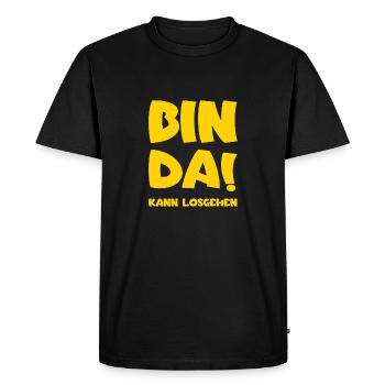 J’y suis, je suis prêt à partir - T-shirt Premium bio Homme - noir - Devant - Nico (187cm)