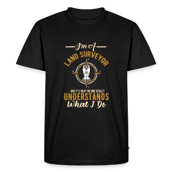 Je suis un arpenteur drôle d’examinateur foncier -Kar - T-shirt Premium bio Homme - noir - Devant - Nico (187cm)