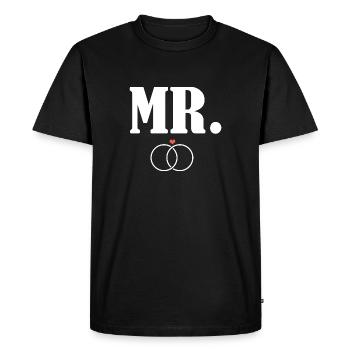 Gay Wedding mariage Gay engagement Homme gay - T-shirt Premium bio Homme - noir - Devant - Nico (187cm)