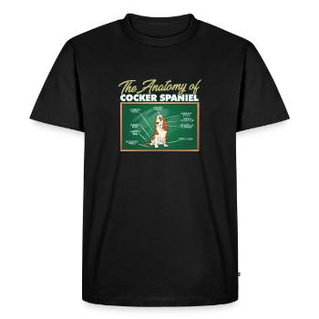 Anatomy Of A Cocker Spaniel I Funny Spaniel - Men's Premium Organic T-Shirt - black - Front - Nico (187cm)
