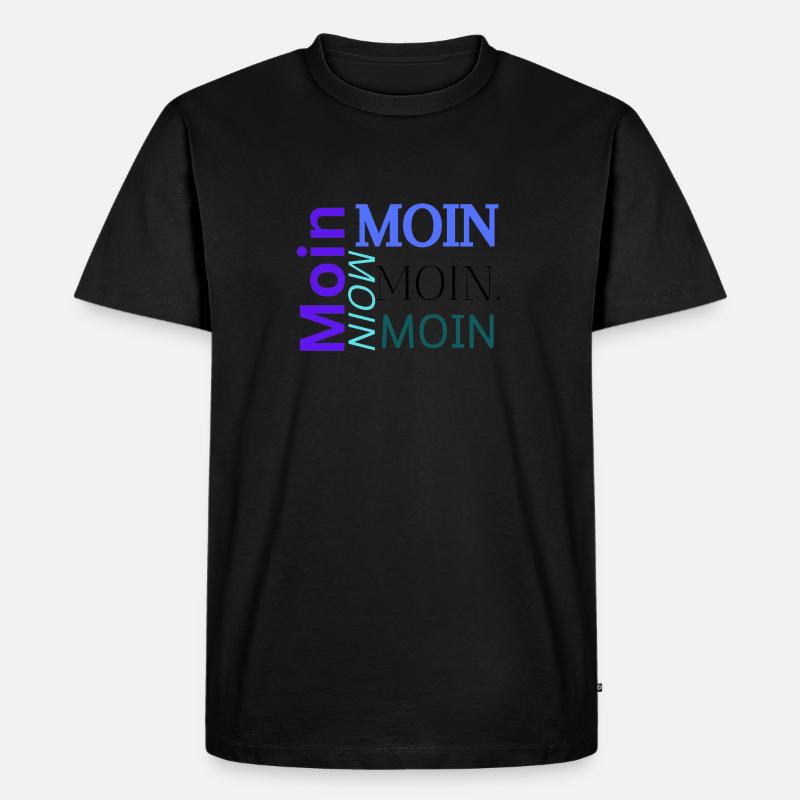 Moin - Männer Premium Bio T-Shirt - Schwarz