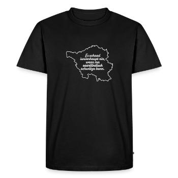 Bavardage sarrois - T-shirt Premium bio Homme - noir - Devant - Nico (187cm)