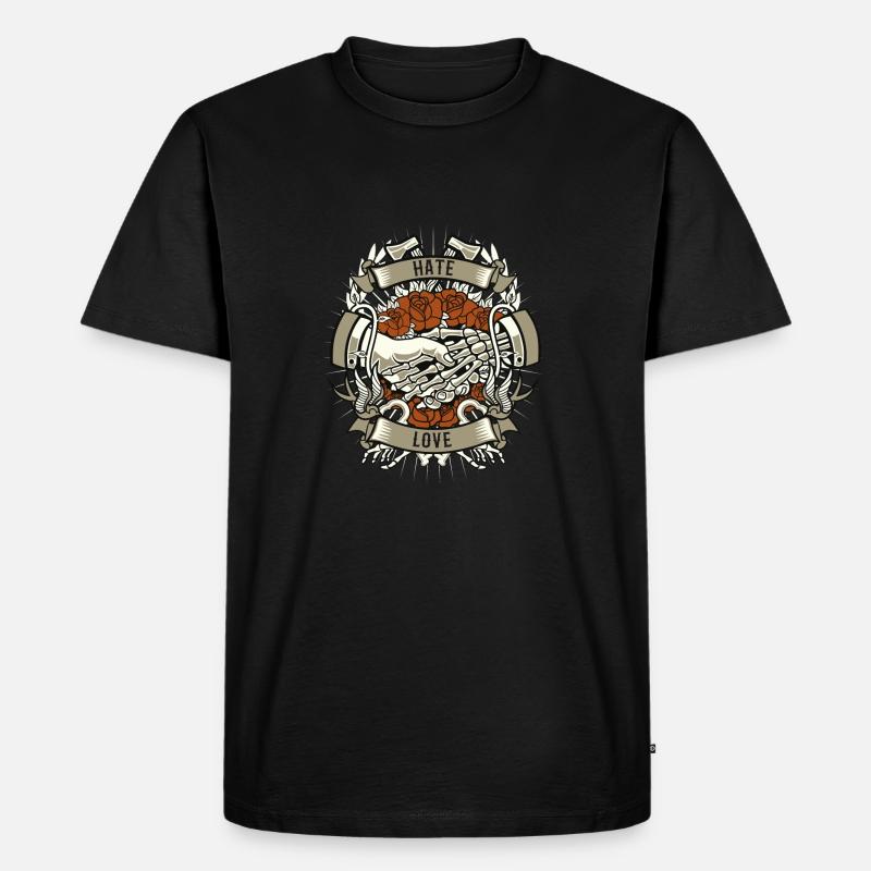 Hate and Love - Männer Premium Bio T-Shirt - Schwarz