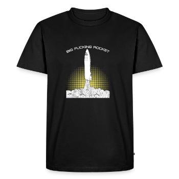 BFR: Grand cadeau de vaisseau spatial tiré par la fusée de Fucking - T-shirt Premium bio Homme - noir - Devant - Nico (187cm)