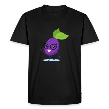 Plum - Men's Premium Organic T-Shirt - black - Front - Nico (187cm)