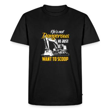 Pelle Pelle · Chantier · Travailleur · Dragage - T-shirt Premium bio Homme - noir - Devant - Nico (187cm)