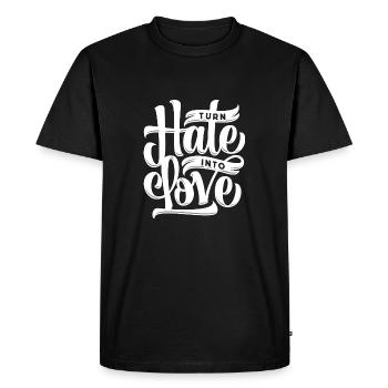 Changer la haine de l'amour - T-shirt Premium bio Homme - noir - Devant - Nico (187cm)