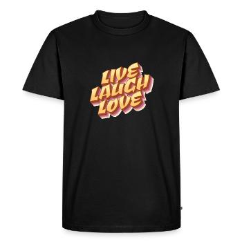 Vivre - Rire - Aimer - Vivre, rire, aimer - T-shirt Premium bio Homme - noir - Devant - Nico (187cm)
