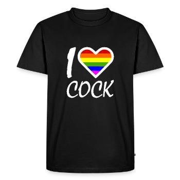 I love - T-shirt Premium bio Homme - noir - Devant - Nico (187cm)