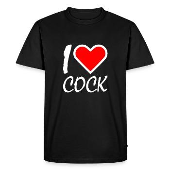 I love cock - Men's Premium Organic T-Shirt - black - Front - Nico (187cm)