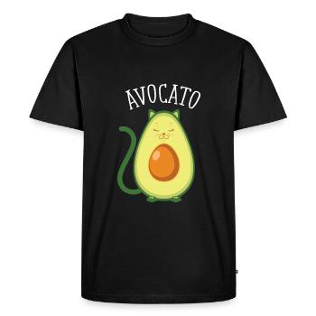 Avocato | Cute Cat Avocado Design - T-shirt Premium bio Homme - noir - Devant - Nico (187cm)