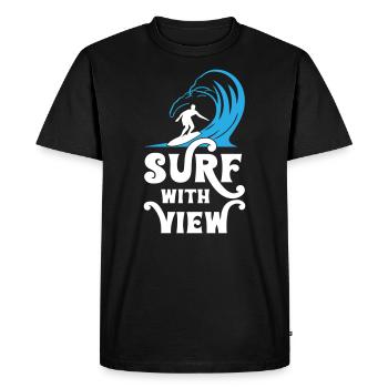 Surfer avec vue - T-shirt Premium bio Homme - noir - Devant - Nico (187cm)