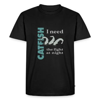 Combat de pêche au poisson-chat avec le poisson-chat fort - T-shirt Premium bio Homme - noir - Devant - Nico (187cm)