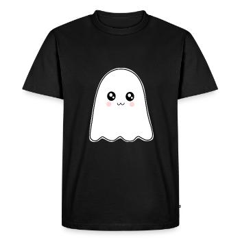 Halloween T-shirt Ghost spooky cute shirt - Men's Premium Organic T-Shirt - black - Front - Nico (187cm)