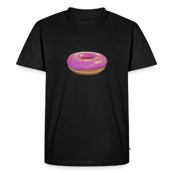 Beignet rose saupoudré - T-shirt Premium bio Homme - noir - Devant - Nico (187cm)