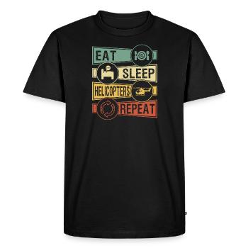 helicopter - Men's Premium Organic T-Shirt - black - Front - Nico (187cm)