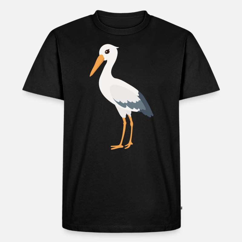 Storch - Männer Premium Bio T-Shirt - Schwarz