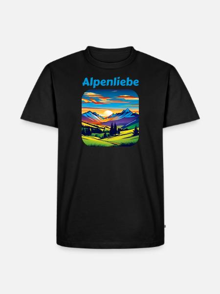 Alpenliebe II - Männer Premium Bio T-Shirt - Schwarz