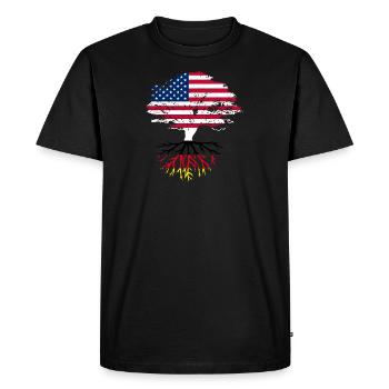 America heart Germany roots gift - Men's Premium Organic T-Shirt - black - Front - Nico (187cm)