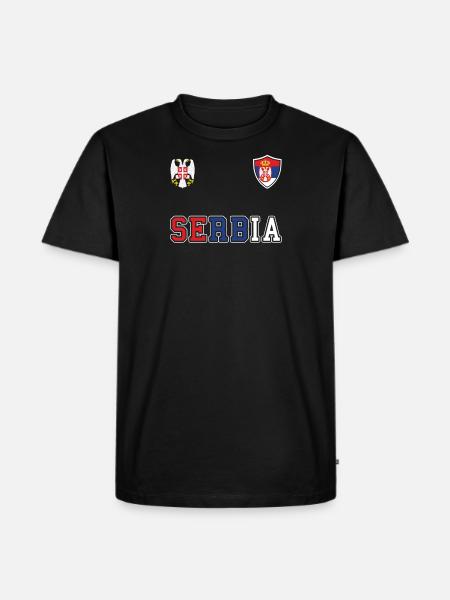 Serbien Land - Männer Premium Bio T-Shirt - Schwarz