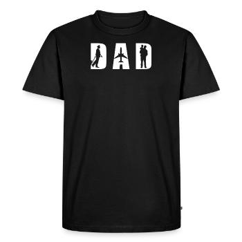 Père Papa Fête des Pères Pilote Avion Cadeau Cool - T-shirt Premium bio Homme - noir - Devant - Nico (187cm)