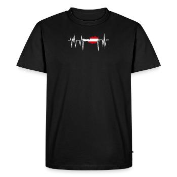 T-shirt de battement de coeur Autriche I Autriche Heimat - T-shirt Premium bio Homme - noir - Devant - Nico (187cm)