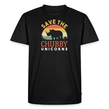 Sauvez la chemise de licornes potelées Rhino Vintage - T-shirt Premium bio Homme - noir - Devant - Nico (187cm)