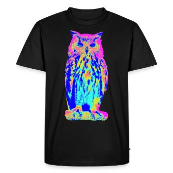 hibou grand-duc - T-shirt Premium bio Homme - noir - Devant - Nico (187cm)