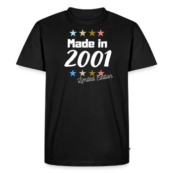 Fabriqué en 2001 Édition Limitée Vintage Anniversaire - T-shirt Premium bio Homme - noir - Devant - Nico (187cm)