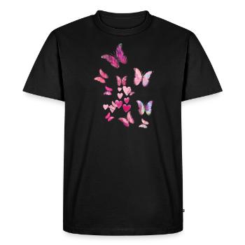butterfly, butterfly, flock, flies, - Men's Premium Organic T-Shirt - black - Front - Nico (187cm)