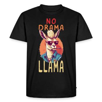 Lama Pas de drame Lama Drôle Dire Humour Drôle - T-shirt Premium bio Homme - noir - Devant - Nico (187cm)