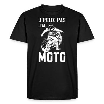 J'Peux Pas J'ai Moto - Motard - T-shirt Premium bio Homme - noir - Devant - Nico (187cm)