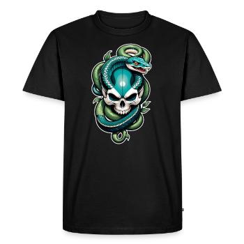 serpent squelette et tatouage - T-shirt Premium bio Homme - noir - Devant - Nico (187cm)