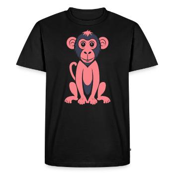 Singe babouin - T-shirt Premium bio Homme - noir - Devant - Nico (187cm)
