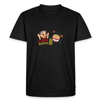 J’adore les ramen - T-shirt Premium bio Homme - noir - Devant - Nico (187cm)