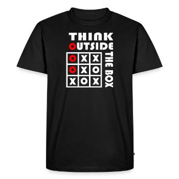 Think Outside The Box Lighthearted Geek Gift - Men's Premium Organic T-Shirt - black - Front - Nico (187cm)