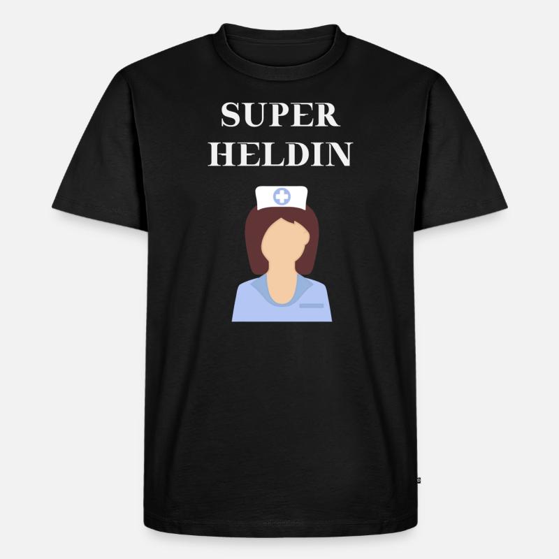 Krankenschwester - Superheldin Geschenkidee - Männer Premium Bio T-Shirt - Schwarz