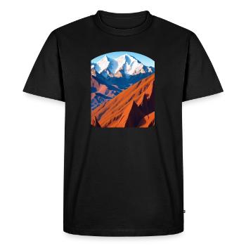 Mountain scenery – snowy peaks for tourists - Men's Premium Organic T-Shirt - black - Front - Nico (187cm)