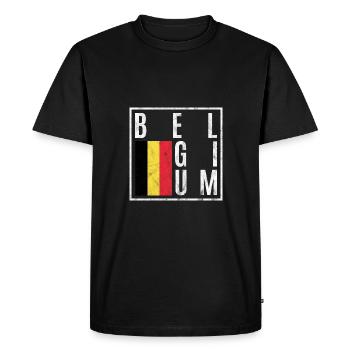 Belgique - T-shirt Premium bio Homme - noir - Devant - Nico (187cm)