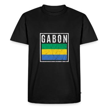 Gabon - T-shirt Premium bio Homme - noir - Devant - Nico (187cm)