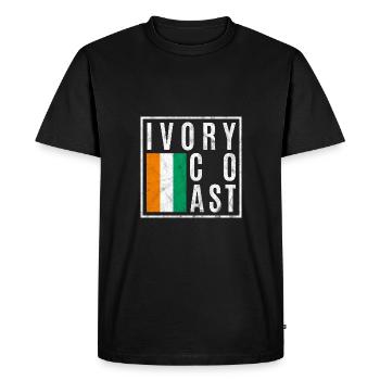 Côte d’Ivoire - T-shirt Premium bio Homme - noir - Devant - Nico (187cm)